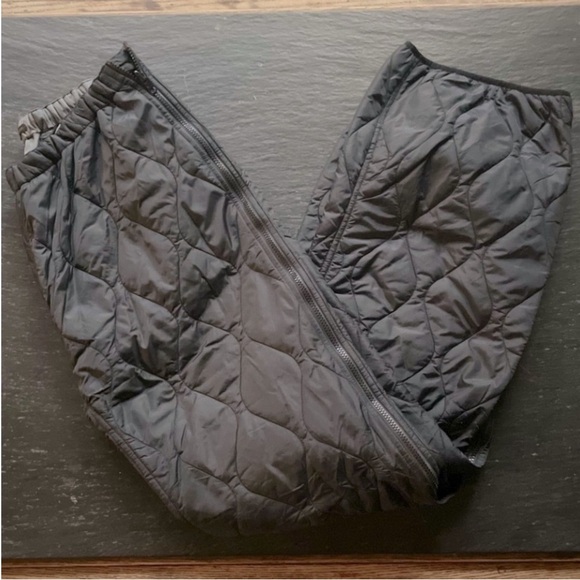 All Saints] Black Grey Quilted Padded Double sides Ski Snowboard Pants Joggers - Picture 3 of 16
